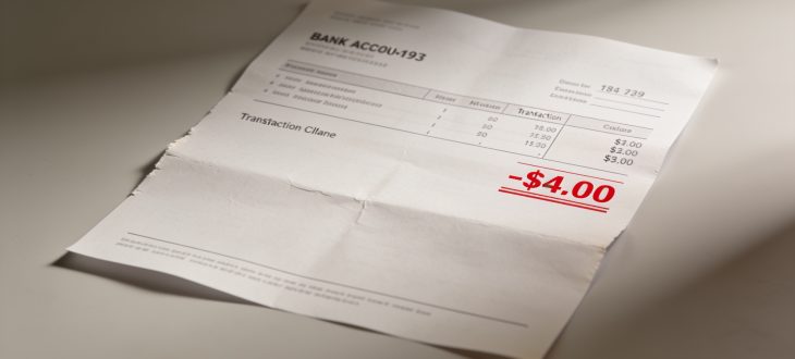 Relevé bancaire affichant solde négatif en rouge vif